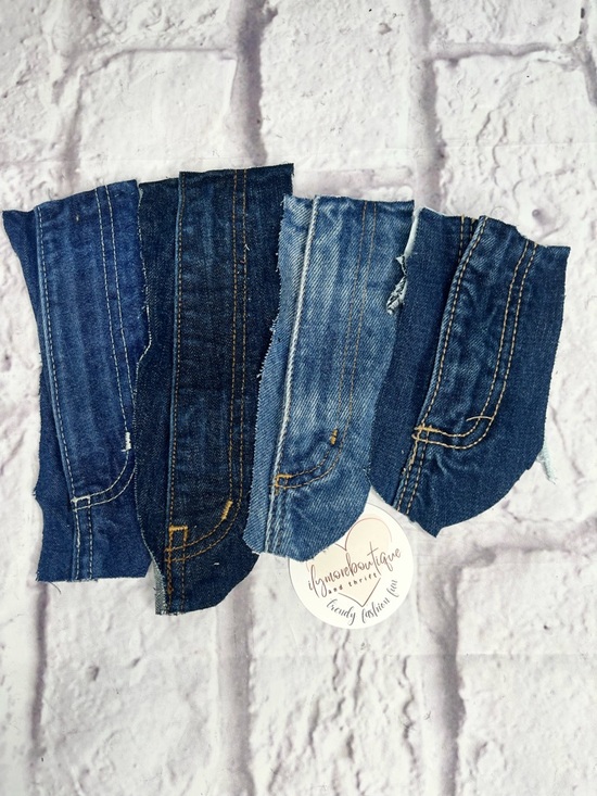 Other - Jean zippers with buttons pack of 4 multi mixed colors reclaimed denim